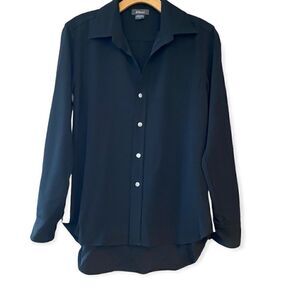 Pure Amici XS Black White Tuxedo Stripe Long Sleeve Button Front Shirt